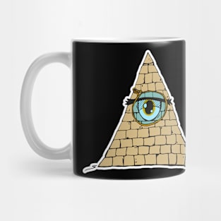 Pyramid with eye and monocle Mug